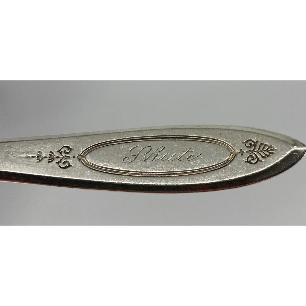 Set 5 ADAM Oneida Community Plate ADAM silverplate table Soup Spoon Monogramed